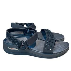 Skechers Arch Fit Black Sparkle Sunshine Going Steady Comfort Sandals Size 9